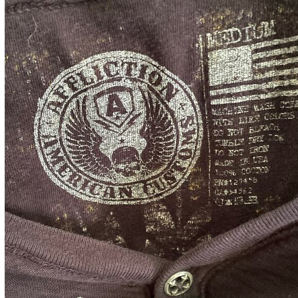 Affliction American Customs Motor Co Skull Long Sleeve T-Shirt size Medium - Picture 7 of 12